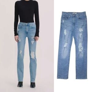 Levi 724 High Rise Slim Straight Distressed Jeans Size 29